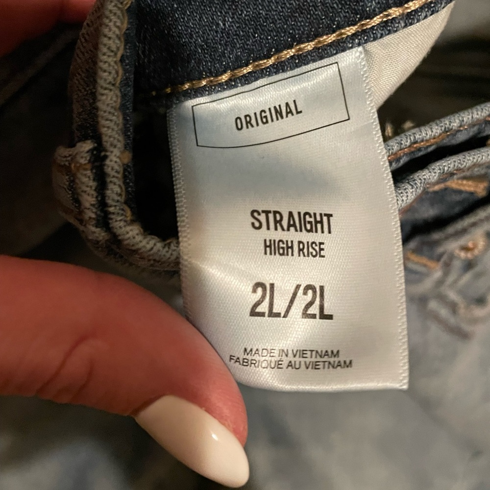 Express High Rise Straight Jeans - Picture 2 of 4